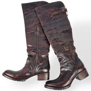 Freebird by Steven QUEBEC Size 10 Distressed Leather Over The Knee Boot Cognac
